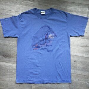 Vintage 1990s Large Eeyore Purple Walt Disney‎ World Shirt Frown Complain Winnie